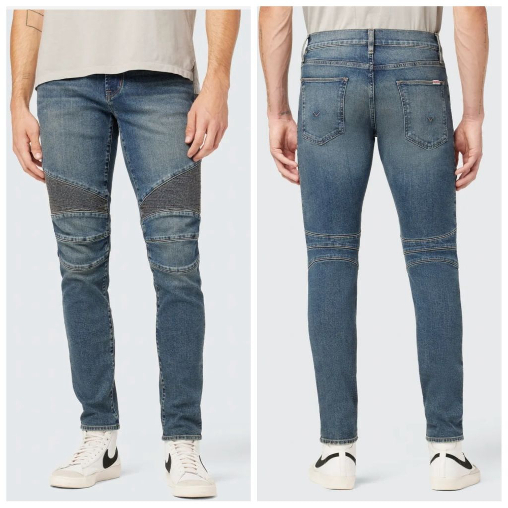 NWOT Men's Hudson Ethan Biker Skinny Jeans Size 29 Blue